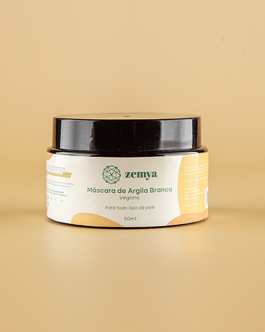Máscara Facial Vegano Zemya - Argila Branca 50 gr