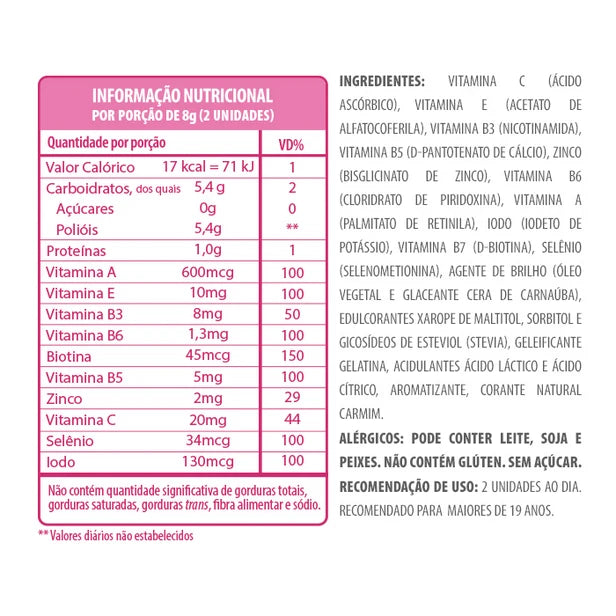 Belt Hair Gummy Morango 240g