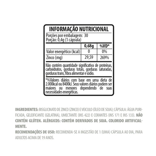 Belt Zinco Bariatric - 30 capsulas Softgel