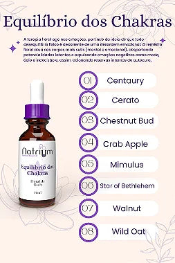 Floral de Bach - Equilíbrio dos Chakras 30 ml - Natrium