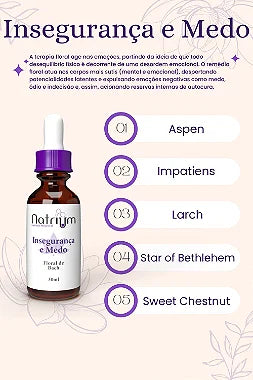 Floral de Bach - Insegurança e Medo 30 ml - Natrium