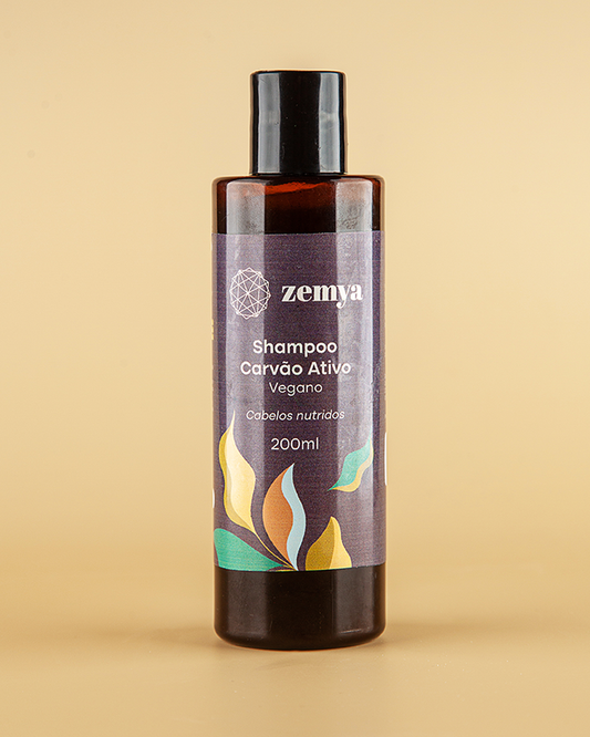 Shampoo Vegano Zemya de Carvão Ativo 200 ml