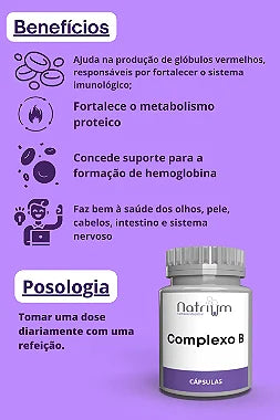 Complexo B Vitamina 300 mg - C/ 30 capsulas - Natrium