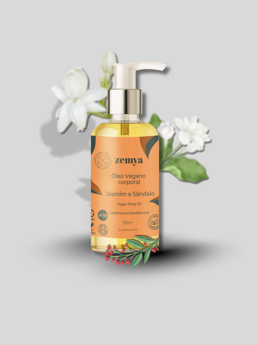 Óleo Corporal Vegano Zemya - Jasmim e Sândalo 120 ml