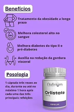 Orlistate - 120 mg c/ 30 capsulas - Natrium