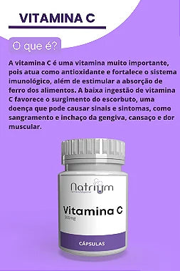 Vitamina C 500 mg - c/30 capsulas - Natrium